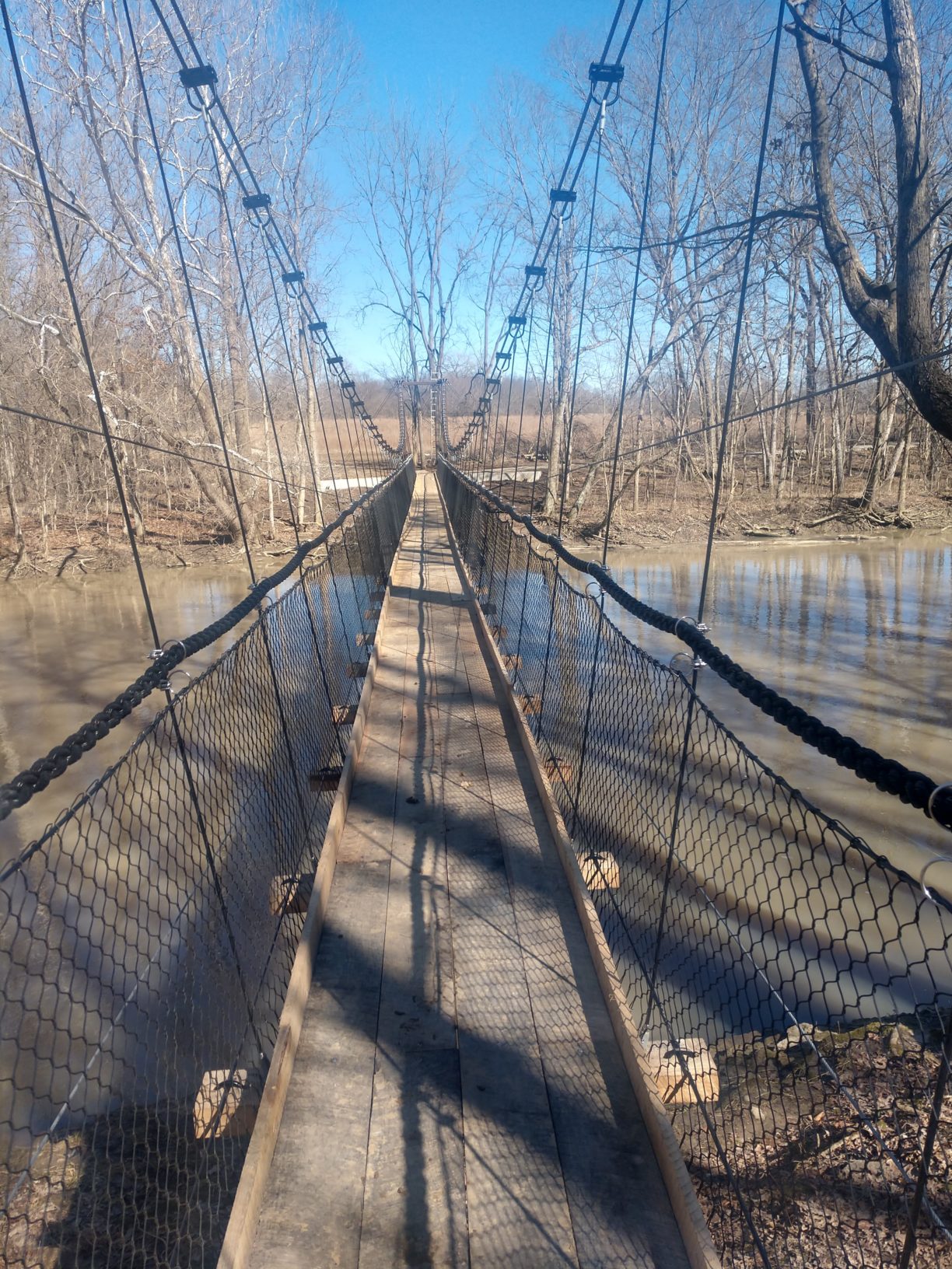 Suspension Bridge Connecting Stillwater Prairie Reserve and Maple Ridge