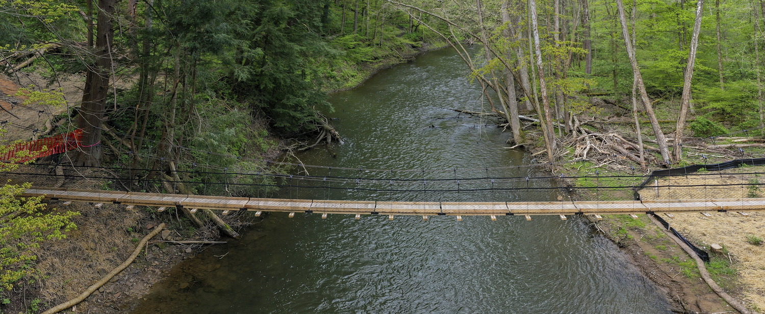 Mohican State Park pedestrian suspension bridge primary image