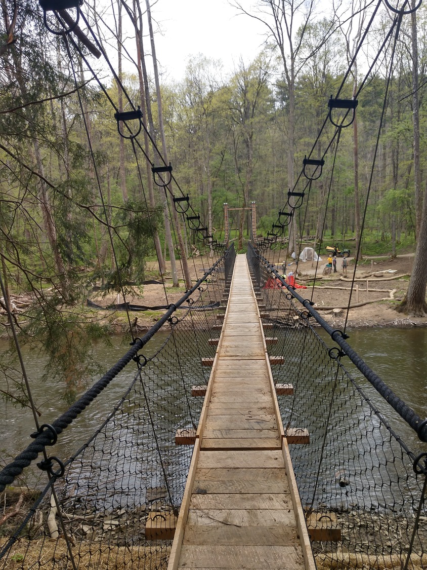 Mohican State Park pedestrian suspension bridge project photo